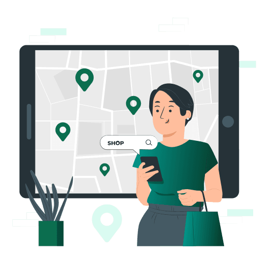 Illustration of someone entering a trip on a map